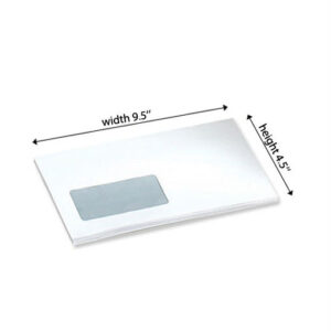 White Envelope 4.5″ x 9.5″ ( Window ) Peel & Seal