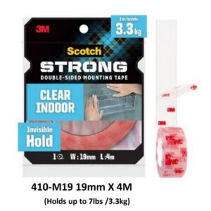 3M 410-M19 Scotch® Clear Double Sided Mounting Tape 19mm x 4M ( Indoor )
