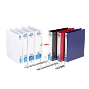 White PVC 2D Ring File 40 mm 2.25″ A4