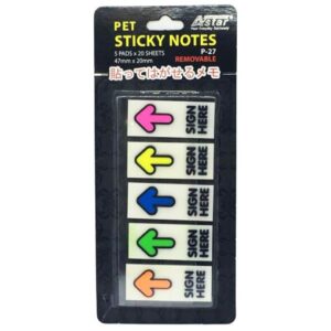Astar P27Stcky Notes Tape Flag ( Sign Here ) 5 in 1