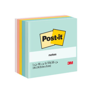 3M Post It Note 3″ x 3″( Beachside 654-5AP ) Mix Colour